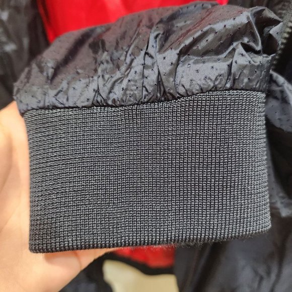 Kappa Windbreaker Jacket Men's Sz L Black Red Hooded Lightweight Retro - Picture 8 of 15